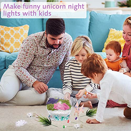 SLDALES DIY Unicornio, terrario, juego con plantas, jardín, unicornio, juguete para niños de 3, 4, 5, 6, 7 y 8 años, regalo para niñas