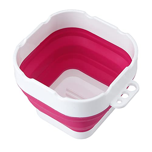 SM SunniMix Lavadora portátil con Cepillo de Pintura, plástico Multiusos, Plegable, Cubo de Barril de Agua con Soporte para Cepillo, para Adultos, Escuela, - Rojo