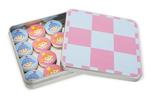 small foot company-Juego Tic TAC Toe Caballero y la Princesa en diseño Small Foot. En una Caja de Metal con Tablero magnéticos, Ideal para Llevar y Viajar Juguetes, Multicolor by Legler 11118