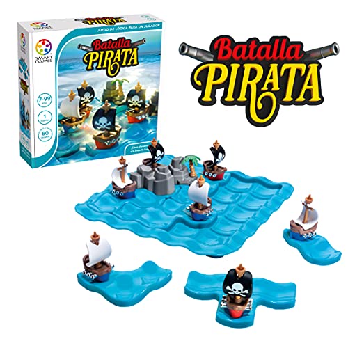 Smart Games Batalla Pirata, Educativo para niños, Juegos de Mesa Infantiles, niño, smartgames, Juguete Puzzle para pequeños (SG094ES)