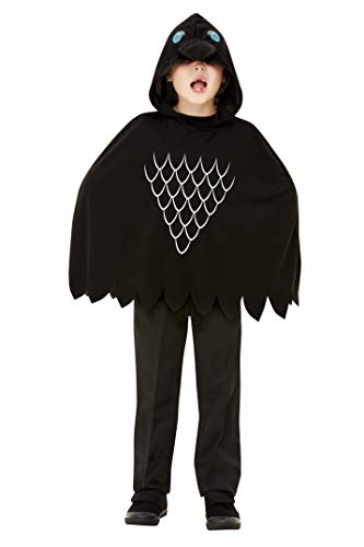 Smiffys 61001SM - Poncho de cuervo para niños (unisex, tallas de S a M), color negro