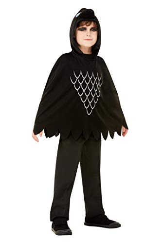 Smiffys 61001SM - Poncho de cuervo para niños (unisex, tallas de S a M), color negro