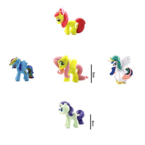 Smileh Unicornio Cake Topper Figuras Unicornio Figuras Decoración Para Tarta Pony Mini Figuras Set 12 Piezas