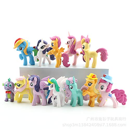 Smileh Unicornio Cake Topper Figuras Unicornio Figuras Decoración Para Tarta Pony Mini Figuras Set 12 Piezas