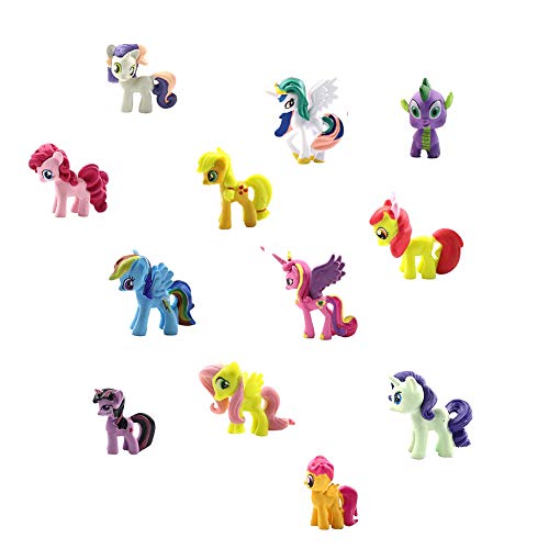 Smileh Unicornio Cake Topper Figuras Unicornio Figuras Decoración Para Tarta Pony Mini Figuras Set 12 Piezas