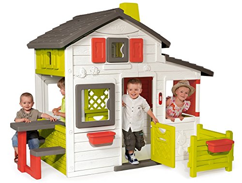 Smoby-310209 Casa Friends, color blanco, verde y gris, 149.9 x 84.8 x 39.9 (310209)