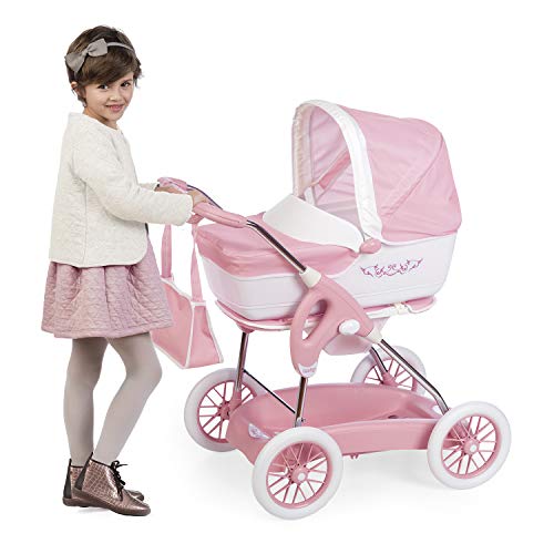 Smoby Cochecito rosa Combi 3 en 1 plegable de Inglesina para muñecos (Smoby 250582)