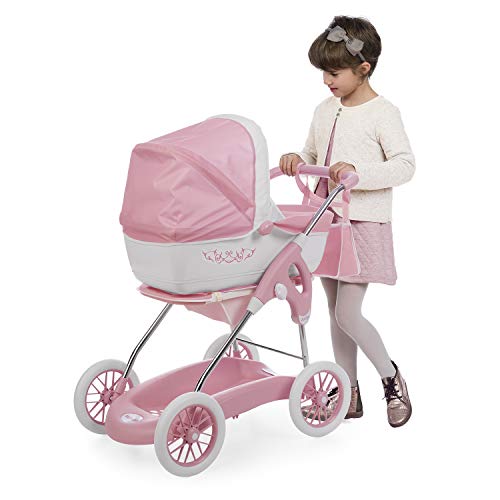 Smoby Cochecito rosa Combi 3 en 1 plegable de Inglesina para muñecos (Smoby 250582)