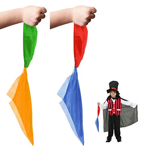 SNAGAROG 2 Paquetes Pañuelo mágico Pañuelo Que Cambia de Color Easy Hanky Juego de Trucos de Magia Calle Accesorios de Trucos de Magia Suministros de Trucos