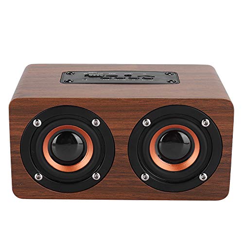 Socobeta Altavoz Altavoz Bluetooth Portátil Inalámbrico Bluetooth Altavoz Doble Micrófono de Madera Rojo Altavoz