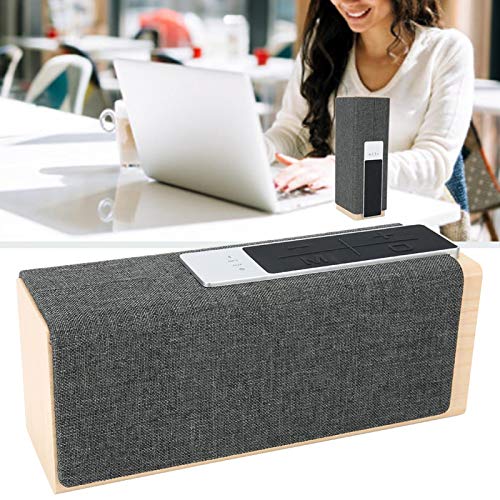 Socobeta Altavoz Bluetooth portátil Altavoz Vintage Mini Sonido inalámbrico para Fiesta en casa Viajes de Madera(Gris)