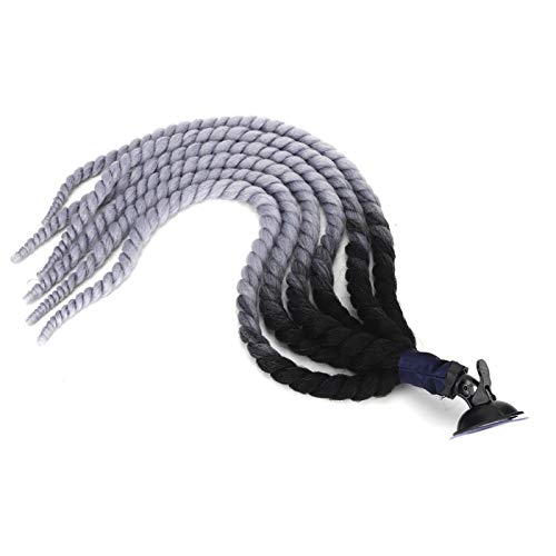 Socobeta Casco de cola de caballo peluca de casco trenzas lavable elegante para vacaciones para relajarse montar en bicicleta (gris, insecto)