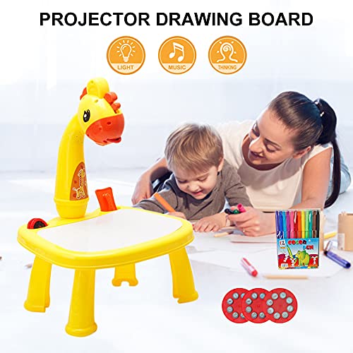 SoeHong Proyector de traza y dibujo de juguete, proyector de arte, mesa de dibujo para niños, mesa de dibujo, proyector de pintura LED, juguete educativo para niños y niñas a partir de 3 años