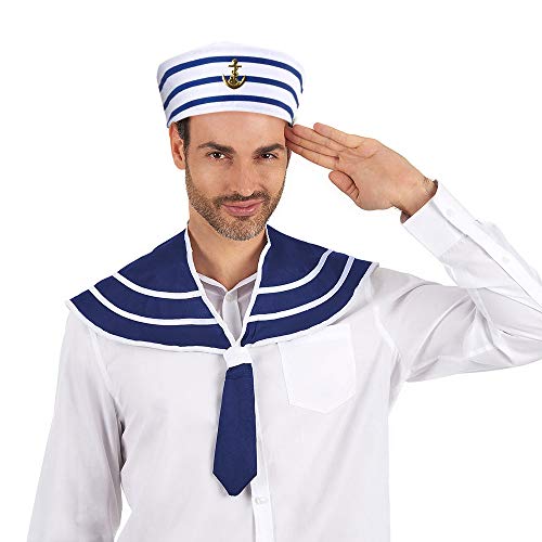 Sombrero Blanco de Capitán de Marinero, Sombreros de Fiesta para Adultos, Elegante Sombrero azul Marino, Traje de Marinero para Mujer/Hombre para Fiestas en Yates Marinos y Cosplay (Paquete de 2)