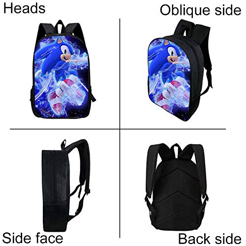 Sonic The Hedgehog Backpacks Kids School Backpacks So-Nic Hedge-Hog 3D Printed Sonic School Bag for Boys Girls