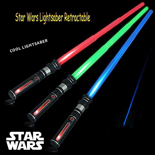 sookin Sable de Luz Juguete Espada Star Wars Sable De Luz ElectróNico Plegable Espada Luz con Efectos Sonido Multicolor Jedi Escalable Armas CumpleañOs Navidad Red