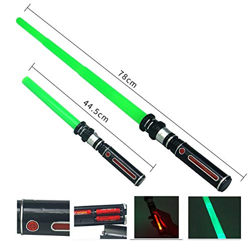 sookin Sable de Luz Juguete Espada Star Wars Sable De Luz ElectróNico Plegable Espada Luz con Efectos Sonido Multicolor Jedi Escalable Armas CumpleañOs Navidad Red