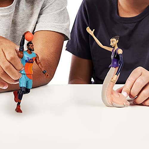 Space Jam 2: Un Nuevo Legado Oficial Coleccionable 5 Pulgadas articulada Figura de acción Paquete 2: Lebron James y White Mamba con Accesorio de Baloncesto