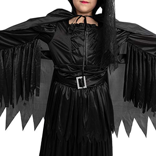 Spooktacular Creations Classic Child Wicked Witch Costume Gothic Sorceress Girl Black Witch for Halloween (Small ( 5 – 7 yrs))