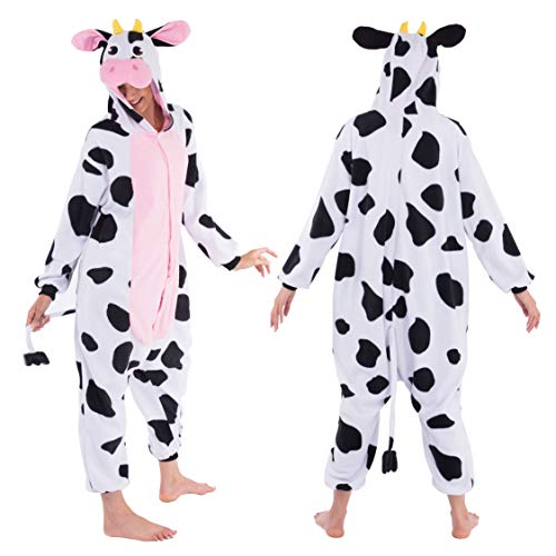 Spooktacular Creations Disfraz de Animal para Adulto Unisex Pijama de Vaca (S)