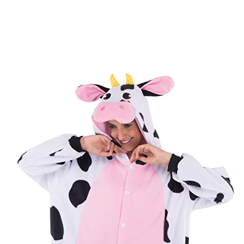 Spooktacular Creations Disfraz de Animal para Adulto Unisex Pijama de Vaca (S)