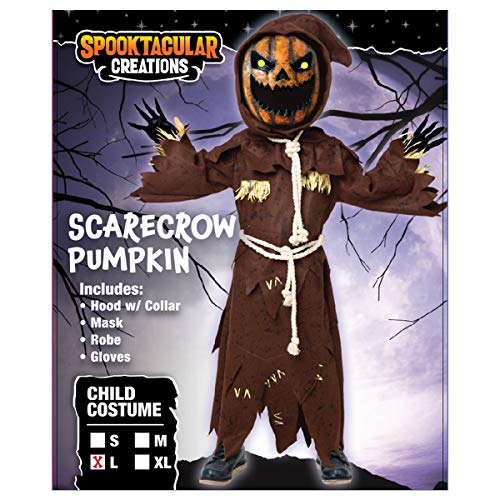 Spooktacular Creations Disfraz de cabeza de calabaza de espantapájaros (Small ( 5 – 7 yrs))