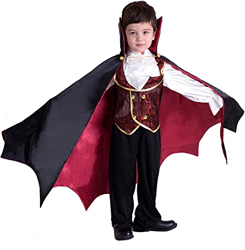 Spooktacular Creations Disfraz de Vampiro gótico de Lujo para niños, Regalos de Fiesta de Halloween, Vestir, Juego de rol y Cosplay (Rojo, Toddler)