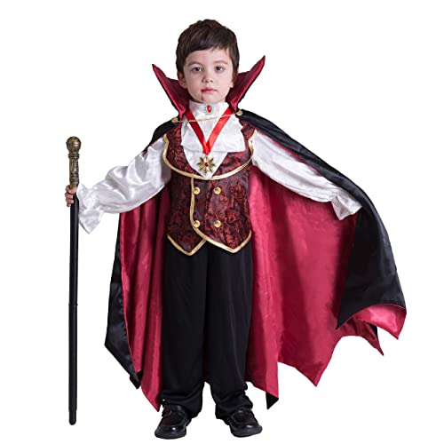 Spooktacular Creations Disfraz de Vampiro gótico de Lujo para niños, Regalos de Fiesta de Halloween, Vestir, Juego de rol y Cosplay (Rojo, Toddler)