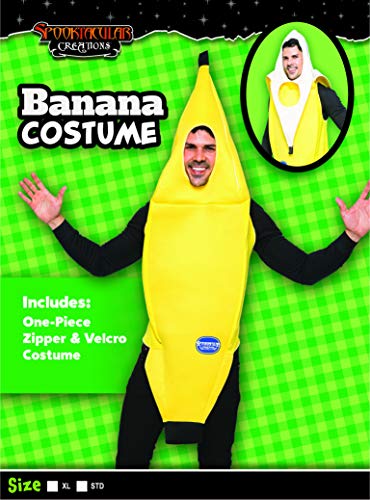 Spooktacular Creations Pelado Plátano Disfraz de Adulto para Halloween Cosplay Traje de Banana Costume Pijama (M)