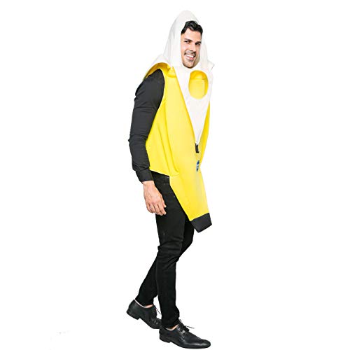 Spooktacular Creations Pelado Plátano Disfraz de Adulto para Halloween Cosplay Traje de Banana Costume Pijama (M)