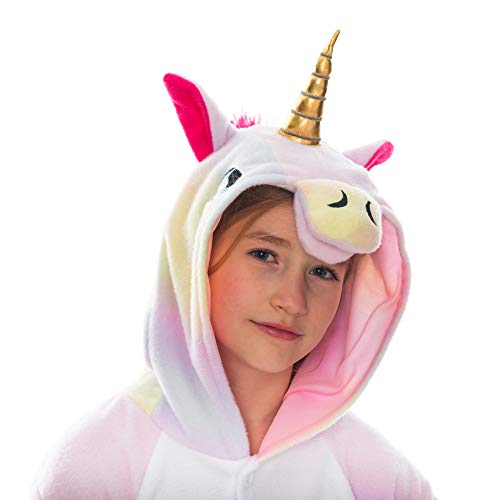 Spooktacular Creations Pijama de Felpa Unicornio Infantil Unisex para Niños Disfraz de Animal Cosplay