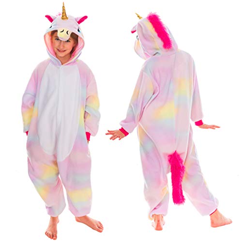 Spooktacular Creations Pijama de Felpa Unicornio Infantil Unisex para Niños Disfraz de Animal Cosplay