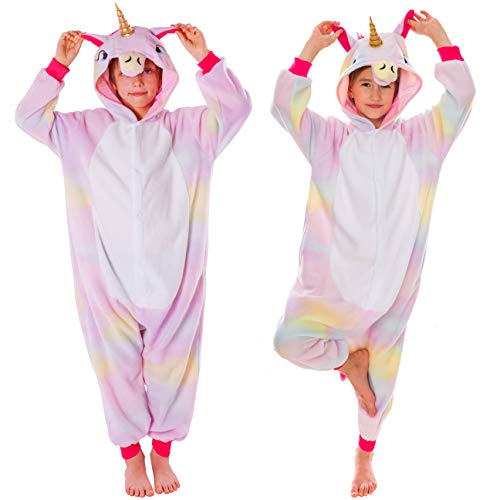 Spooktacular Creations Pijama de Felpa Unicornio Infantil Unisex para Niños Disfraz de Animal Cosplay