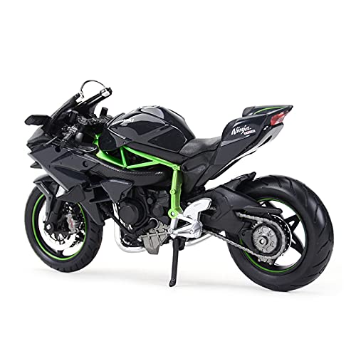 SRJCWB Modelo Motocicleta 1︰12 para Kawasaki Ninja H2 R Negro Deportivo Estático Colección De Motocicletas Hobby Niño Niña Regalo