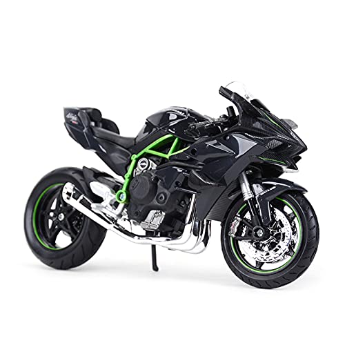 SRJCWB Modelo Motocicleta 1︰12 para Kawasaki Ninja H2 R Negro Deportivo Estático Colección De Motocicletas Hobby Niño Niña Regalo