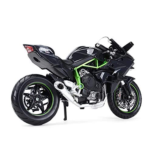 SRJCWB Modelo Motocicleta 1︰12 para Kawasaki Ninja H2 R Negro Deportivo Estático Colección De Motocicletas Hobby Niño Niña Regalo