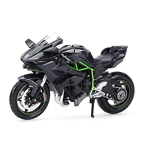 SRJCWB Modelo Motocicleta 1︰12 para Kawasaki Ninja H2 R Negro Deportivo Estático Colección De Motocicletas Hobby Niño Niña Regalo