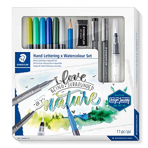 STAEDTLER 61 3001-2 Design Journey - Juego de Hand Lettering y Acuarelas