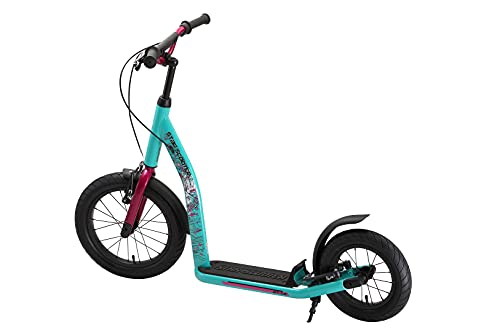 STAR SCOOTER Patinete Infantil 2 Ruedas a Partir de 8 años | Kick Scooter 16" neumáticos, Ajustable en Altura para niñas y niños | Verde