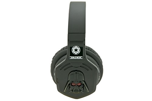 Star Wars dia Darth Vader-Cacos estéreo luminosos con Bluetooth, inalámbricos, micro integrado, almohadillas grandes y diadema ajustable, batería recargable (Lexibook BTHP500SW), color negro