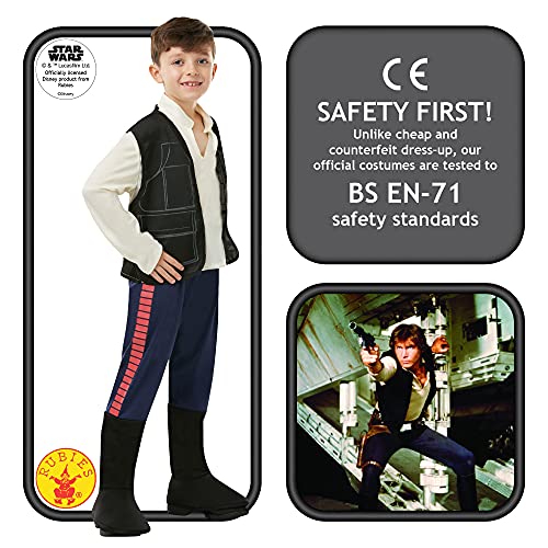 Star Wars - Disfraz de Han Solo para niño, infantil 7-8 años (Rubie's 883160-L)