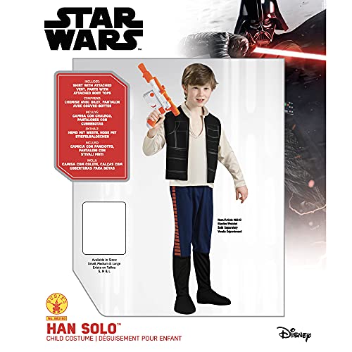 Star Wars - Disfraz de Han Solo para niño, infantil 7-8 años (Rubie's 883160-L)