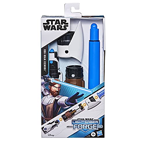 Star Wars Lightsaber Forge OBI-WAN Kenobi - Juguete Extensible de Sable de luz Azul, Juguete Personalizable para niños de 4 años en adelante