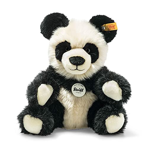 Steiff Manschli 60021 - Peluche de Oso Panda para niños, 24 cm, Suave y Lavable, Color Negro y Blanco (060021)