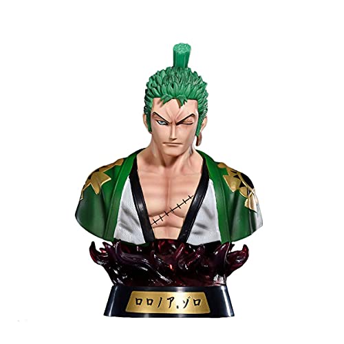 Straw Hat Pirates Roronoa Zoro GK Busto Kimono Wano Kuni Busto Illuminated Modelo Decoración Escritorio Estatua Anime Personaje Decoración Regalo