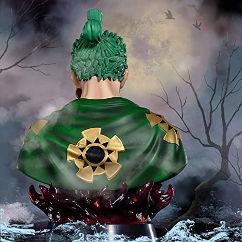 Straw Hat Pirates Roronoa Zoro GK Busto Kimono Wano Kuni Busto Illuminated Modelo Decoración Escritorio Estatua Anime Personaje Decoración Regalo