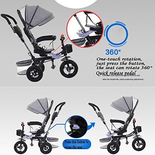 Strollers NAUY @ Triciclo de niños Bicicleta Plegable Cochecito de bebé 1-6 años de Edad Titanio Rueda vacía Marco de Coche Color Sillas de Paseo (Color : Púrpura)