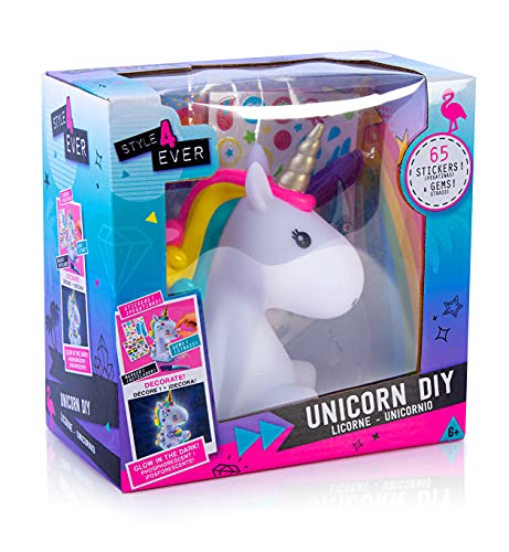 Style 4 Ever- OFG 106U Unicorn Unicornio DIY, Color Rosa, Blanco. (Canal Toys