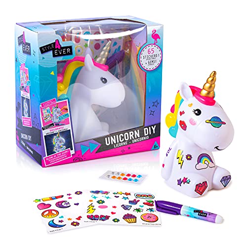 Style 4 Ever- OFG 106U Unicorn Unicornio DIY, Color Rosa, Blanco. (Canal Toys