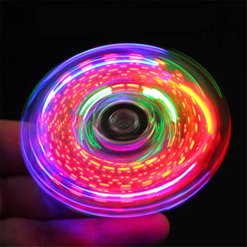 SUCHUANGUANG Novedad Cambios múltiples LED Fidget Spinner Luminoso Mano Top Spinners Brillan en la Oscuridad EDC Juguetes para aliviar el estrés Cuentas giratorias